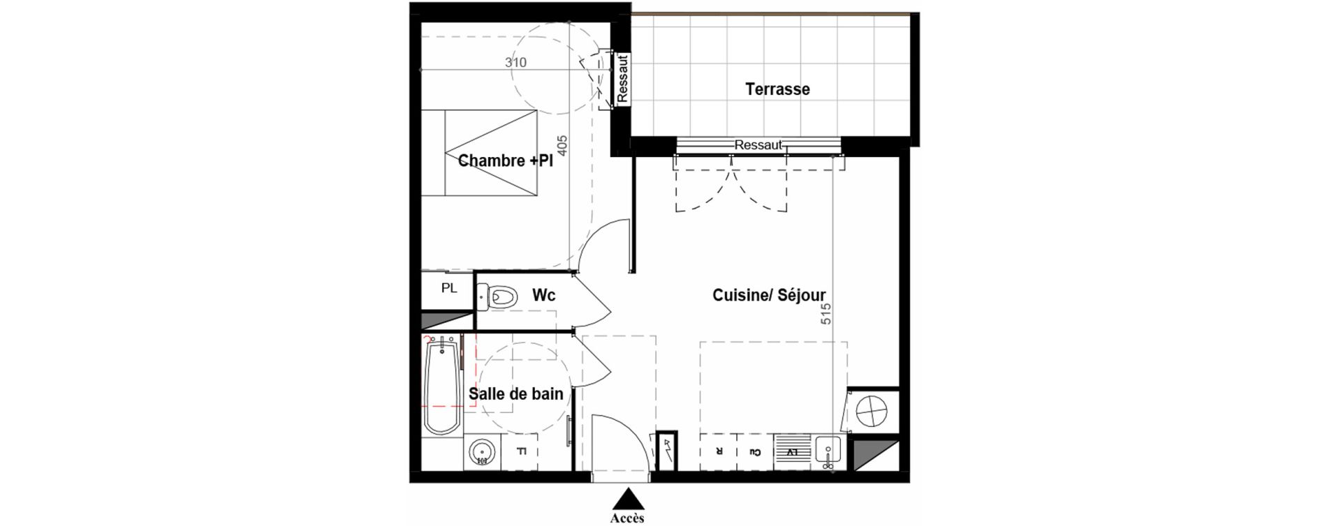 Appartement T2 de 45,43 m2 &agrave; B&eacute;ziers Iranget