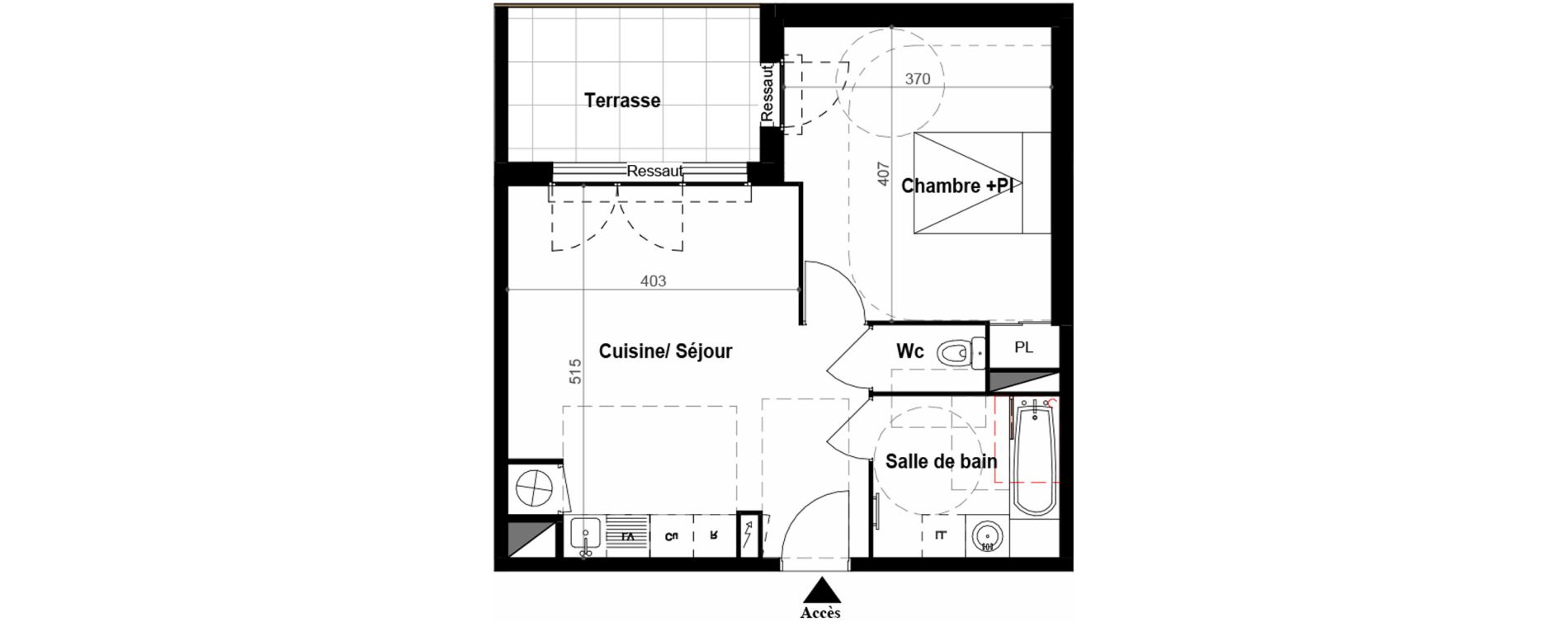 Appartement T2 de 45,61 m2 &agrave; B&eacute;ziers Iranget