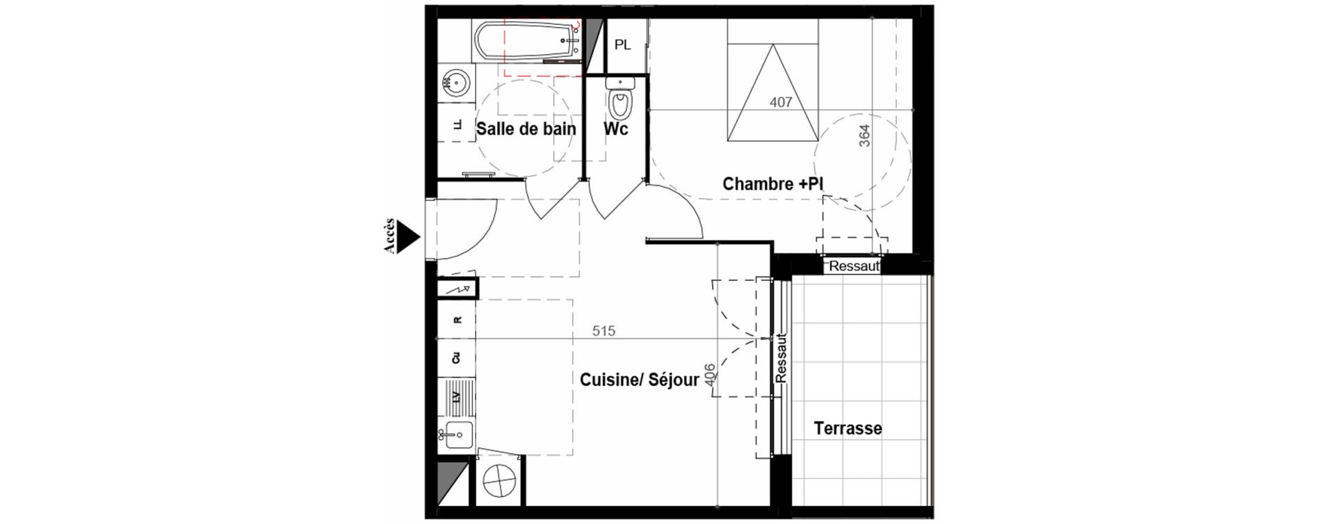 Appartement T2 de 45,27 m2 &agrave; B&eacute;ziers Iranget