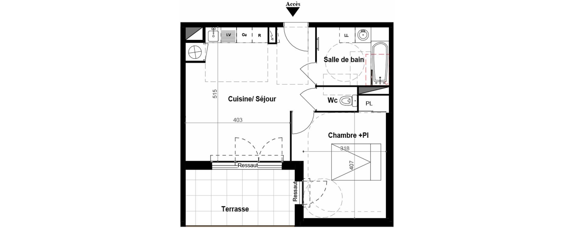 Appartement T2 de 45,44 m2 &agrave; B&eacute;ziers Iranget