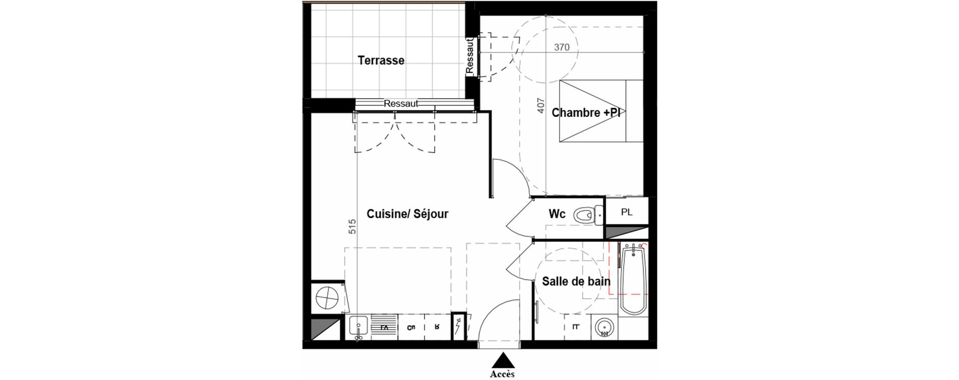 Appartement T2 de 45,61 m2 &agrave; B&eacute;ziers Iranget