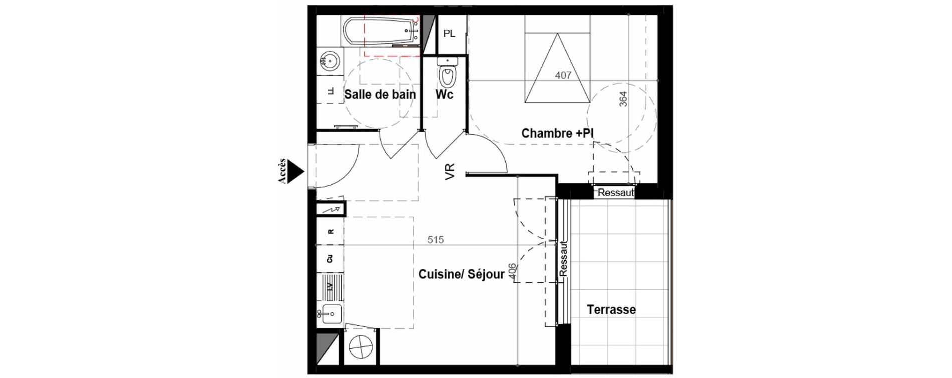 Appartement T2 de 45,27 m2 &agrave; B&eacute;ziers Iranget