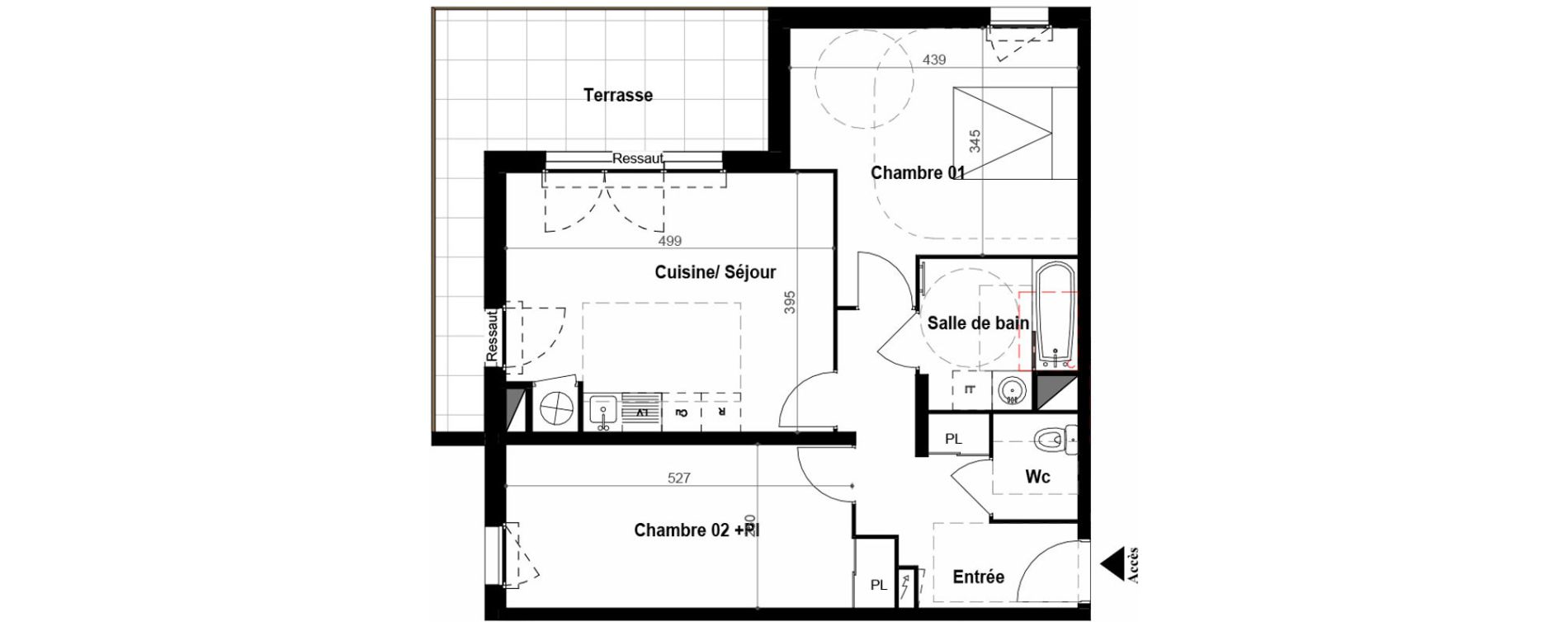 Appartement T3 de 64,28 m2 &agrave; B&eacute;ziers Iranget