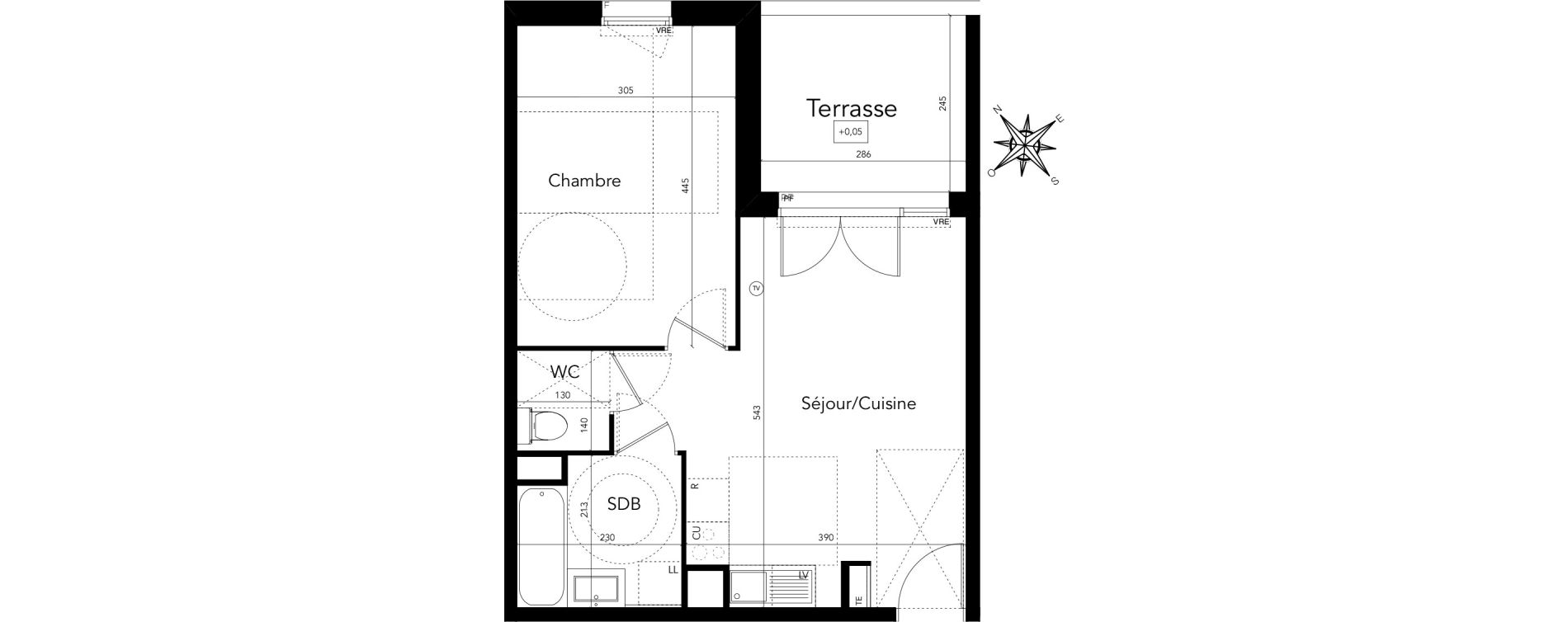 Appartement T2 de 40,79 m2 &agrave; Castelnau-Le-Lez Sud