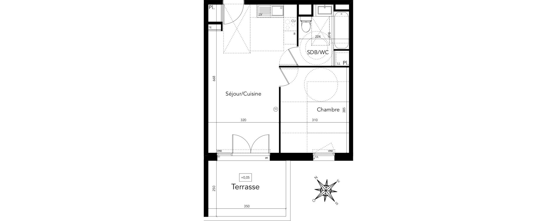 Appartement T2 de 41,04 m2 &agrave; Castelnau-Le-Lez Sud