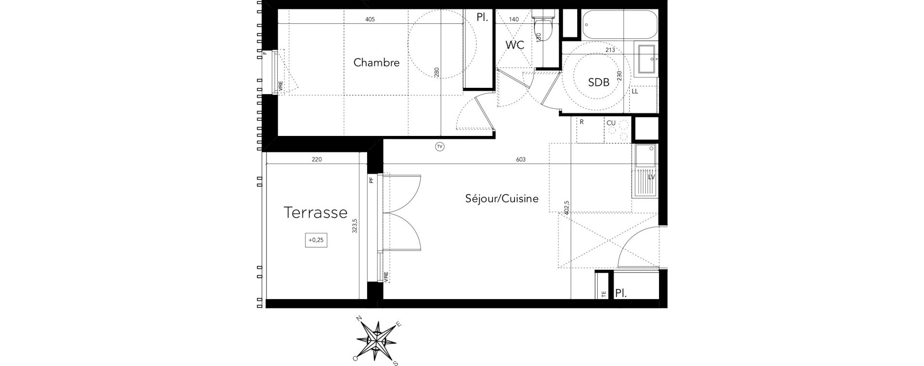 Appartement T2 de 43,40 m2 &agrave; Castelnau-Le-Lez Sud