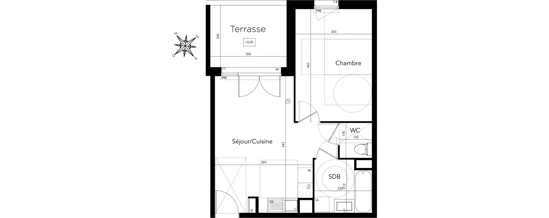 Appartement T2 de 40,79 m2 &agrave; Castelnau-Le-Lez Sud