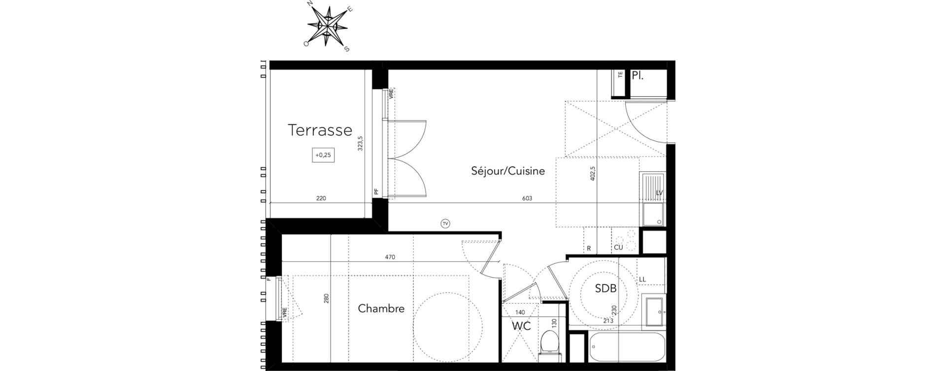 Appartement T2 de 43,40 m2 &agrave; Castelnau-Le-Lez Sud