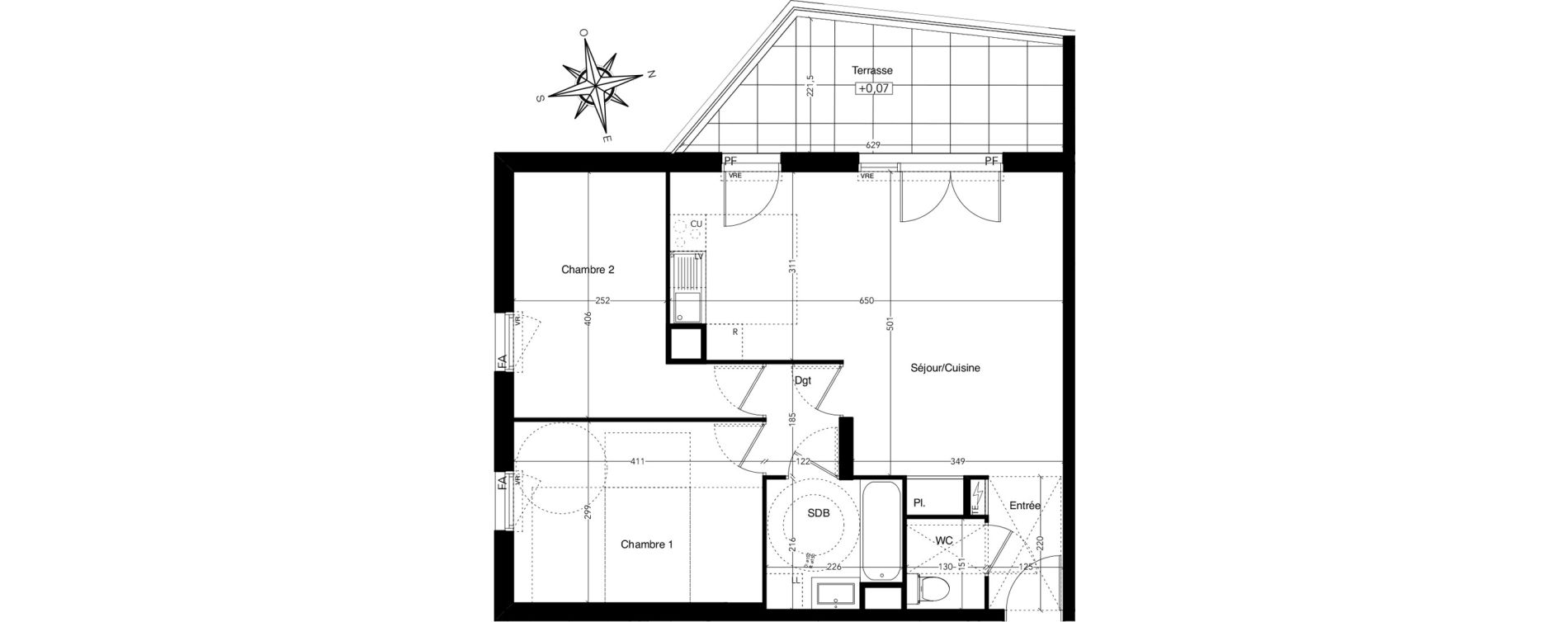 Appartement T3 de 62,64 m2 &agrave; Castelnau-Le-Lez L'aube rouge