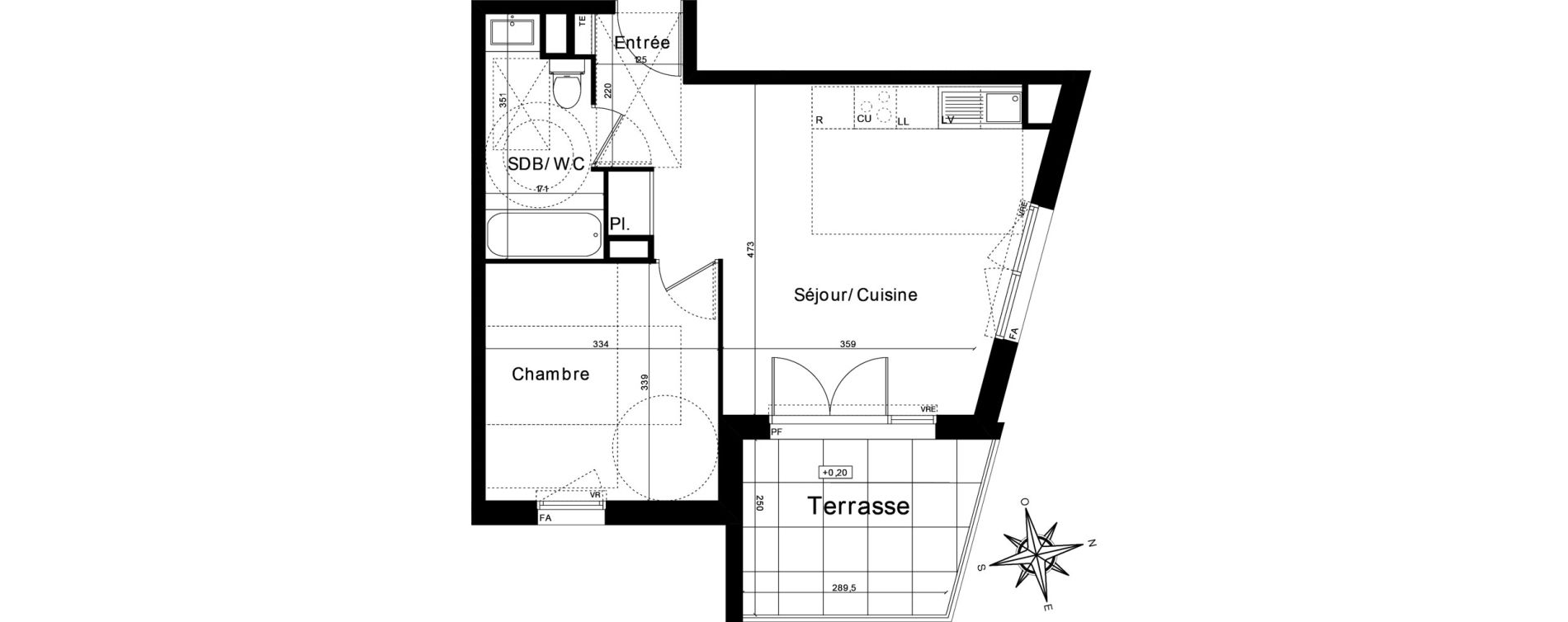 Appartement T2 de 41,42 m2 &agrave; Castelnau-Le-Lez L'aube rouge