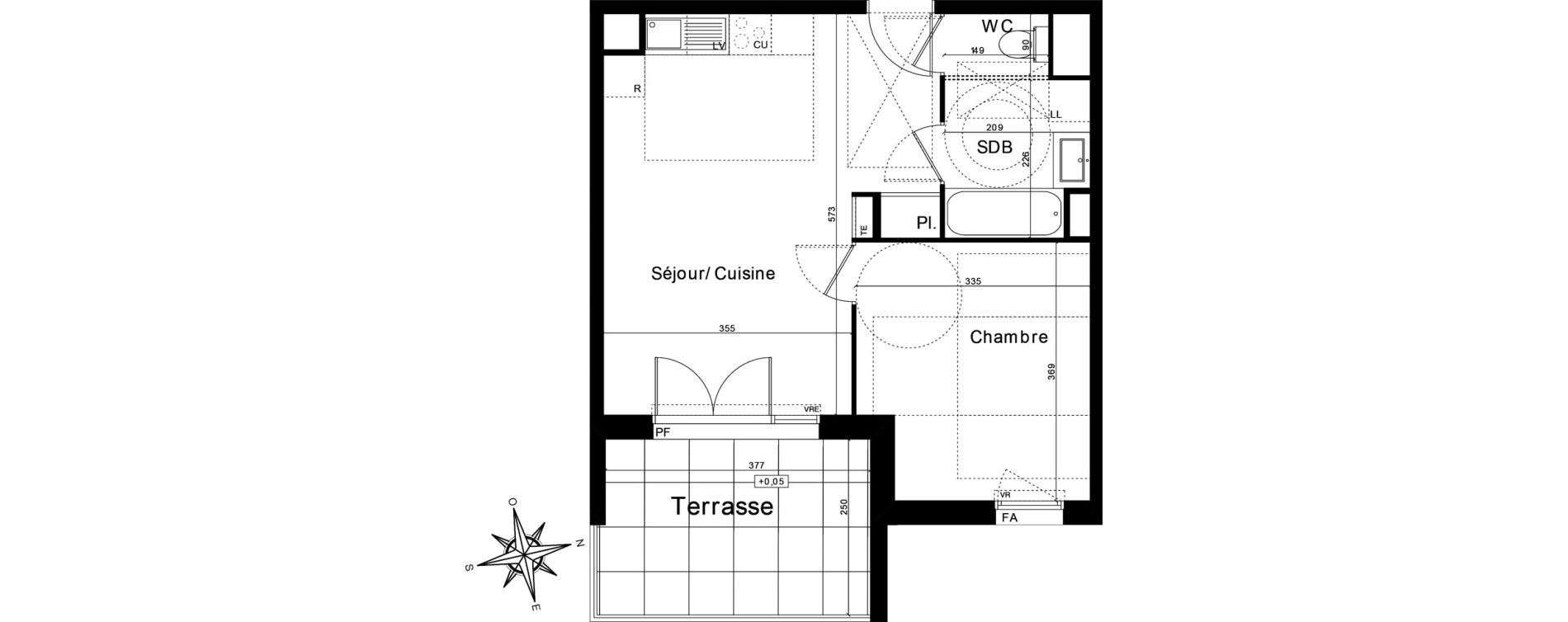 Appartement T2 de 41,25 m2 &agrave; Castelnau-Le-Lez L'aube rouge
