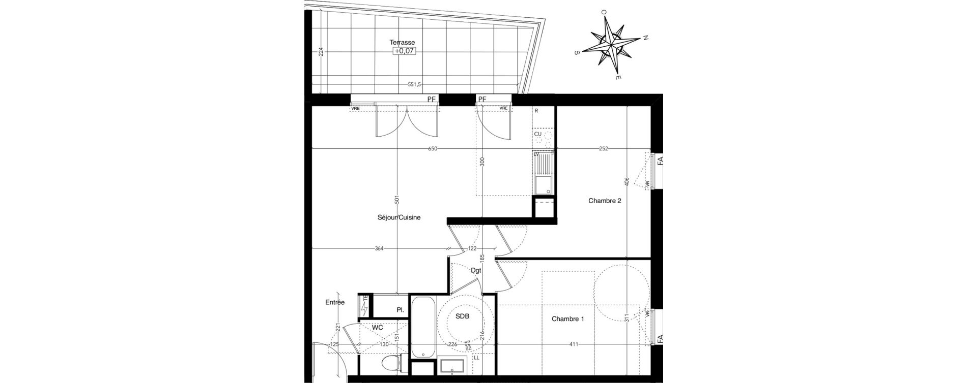 Appartement T3 de 63,04 m2 &agrave; Castelnau-Le-Lez L'aube rouge