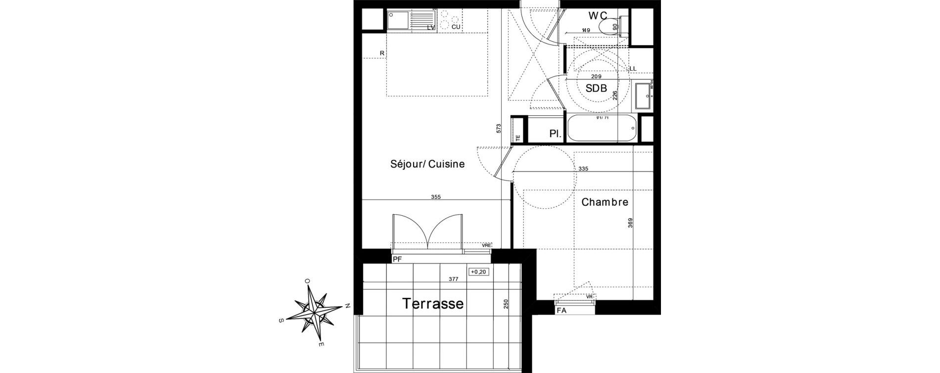 Appartement T2 de 41,25 m2 &agrave; Castelnau-Le-Lez L'aube rouge