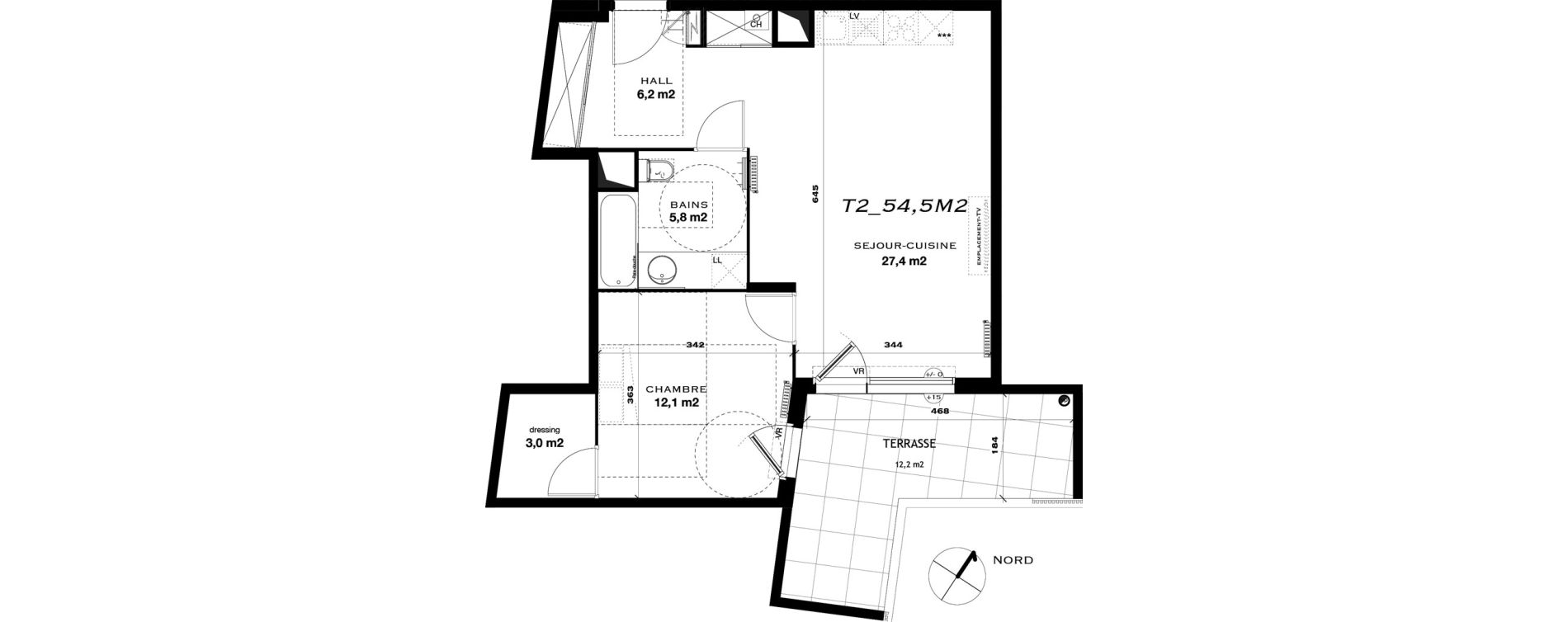 Appartement T2 de 54,50 m2 &agrave; Castelnau-Le-Lez L'aube rouge