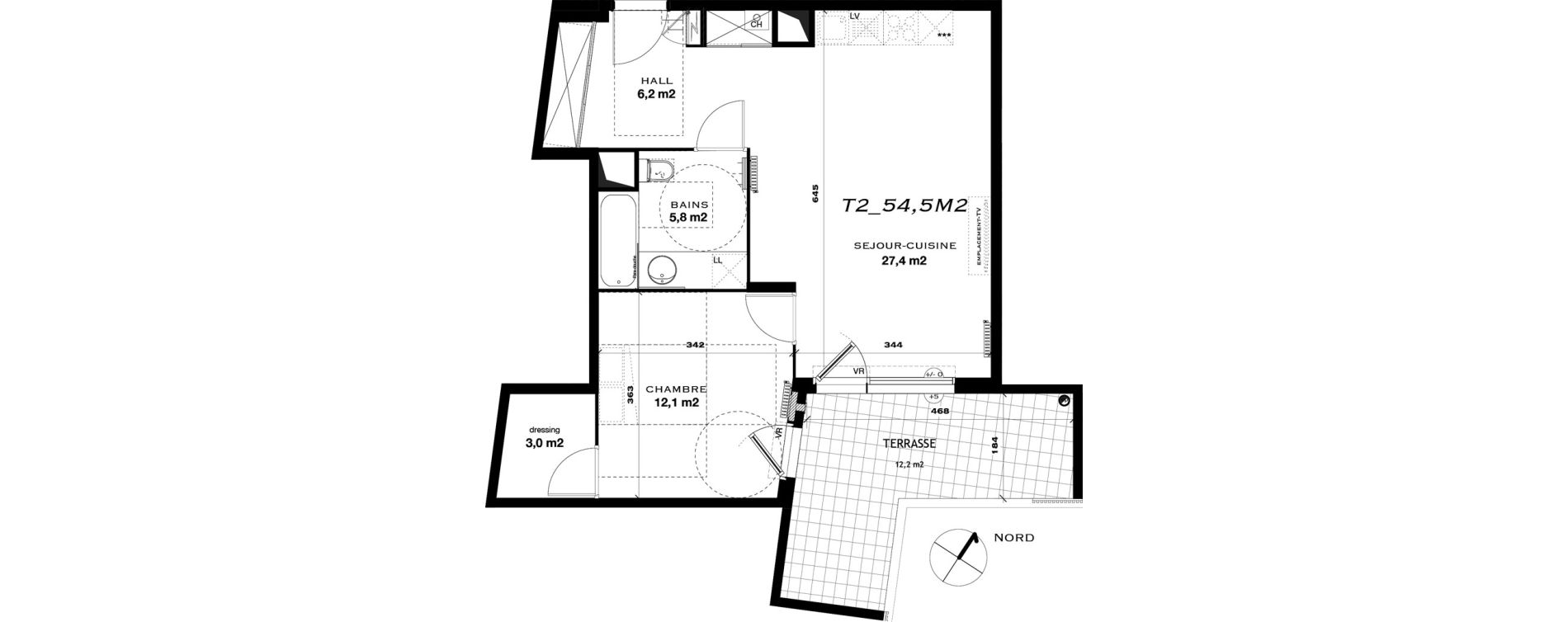 Appartement T2 de 54,50 m2 &agrave; Castelnau-Le-Lez L'aube rouge
