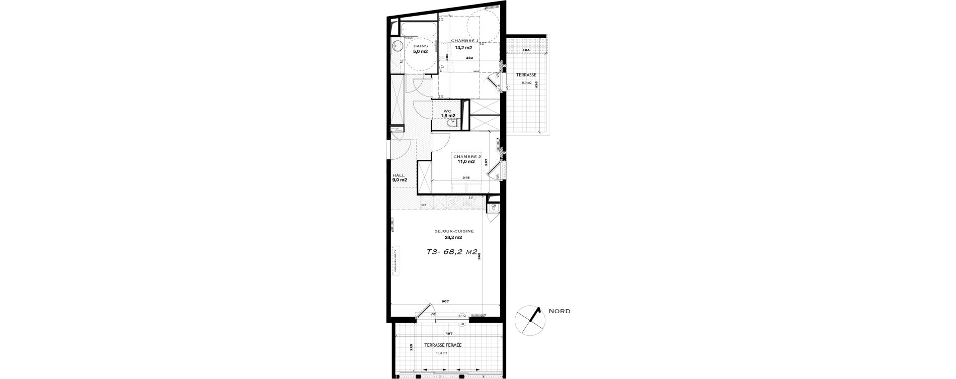 Appartement T3 de 68,20 m2 &agrave; Castelnau-Le-Lez L'aube rouge