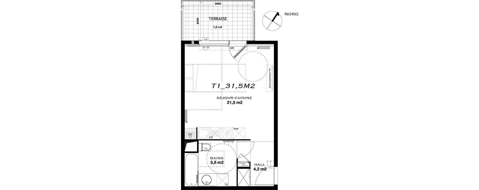 Appartement T1 de 31,50 m2 &agrave; Castelnau-Le-Lez L'aube rouge