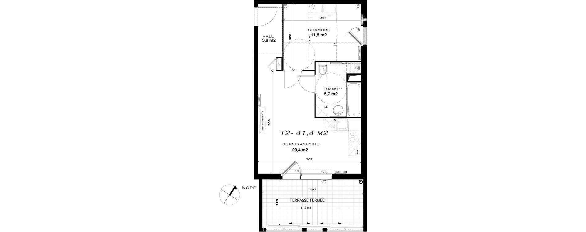 Appartement T2 de 41,40 m2 &agrave; Castelnau-Le-Lez L'aube rouge