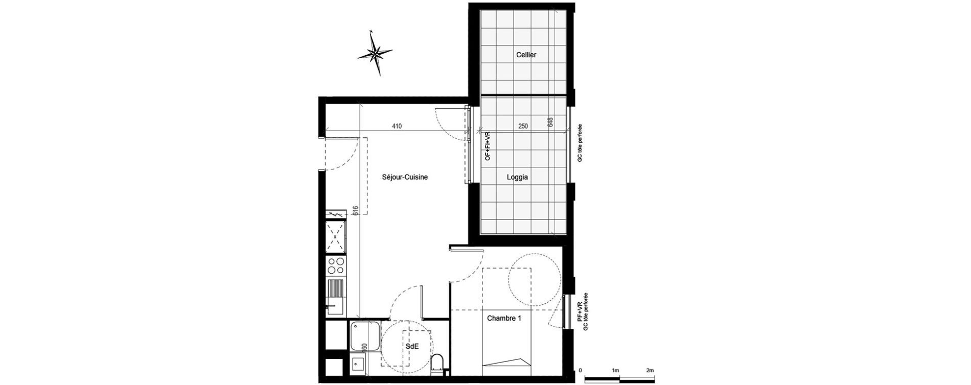 Appartement T2 de 40,55 m2 &agrave; Castelnau-Le-Lez Eureka