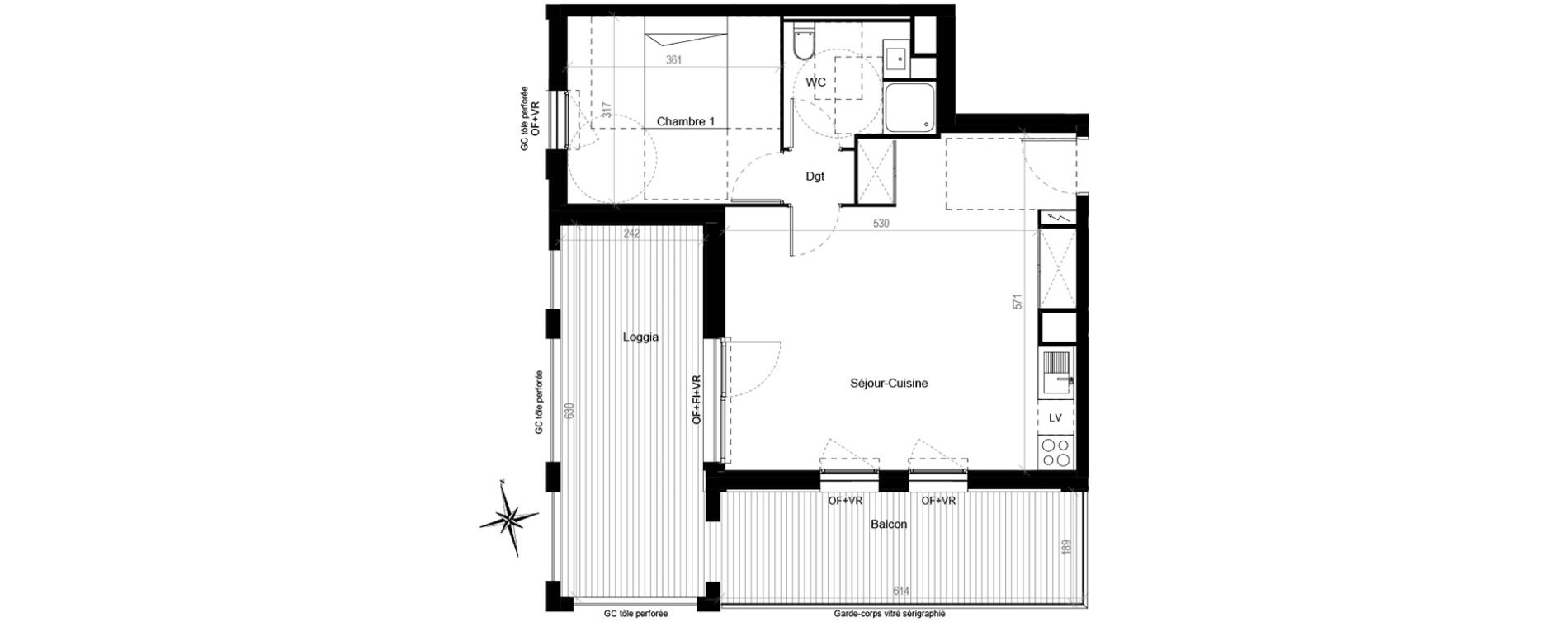 Appartement T2 de 47,94 m2 &agrave; Castelnau-Le-Lez Eureka
