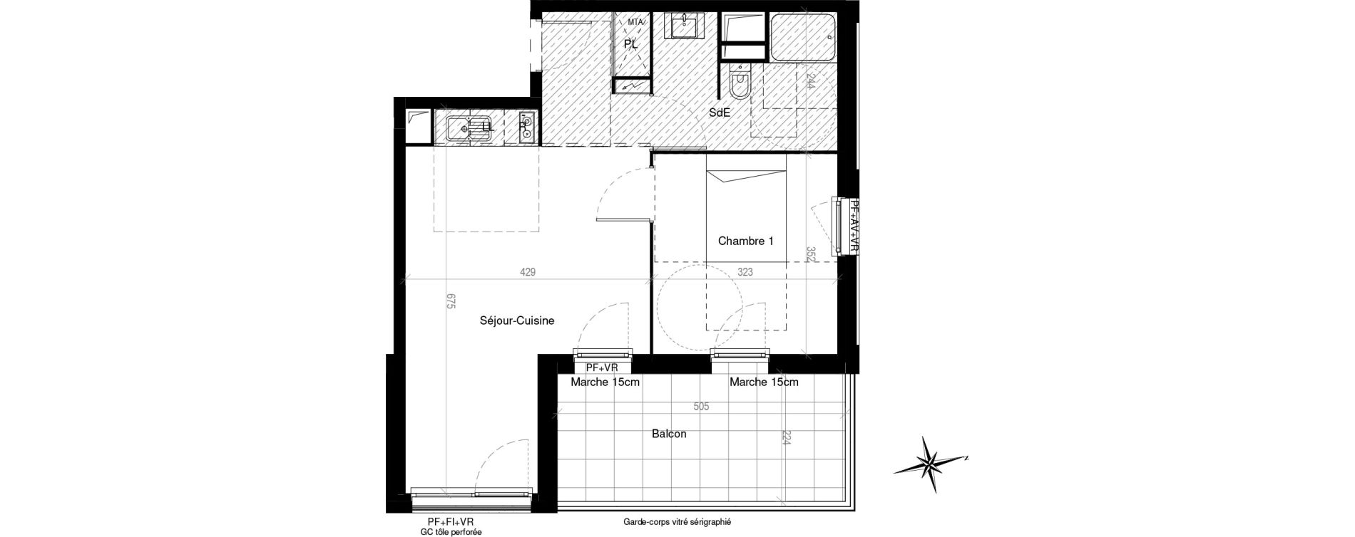 Appartement T2 de 45,38 m2 &agrave; Castelnau-Le-Lez Eureka