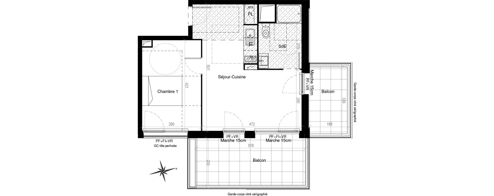 Appartement T2 de 39,92 m2 &agrave; Castelnau-Le-Lez Eureka