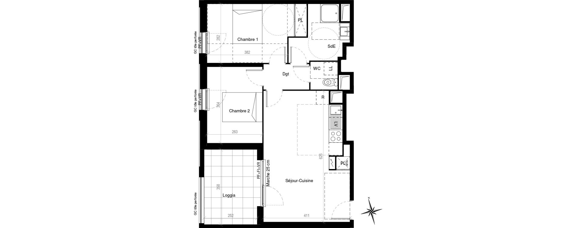 Appartement T3 de 56,22 m2 &agrave; Castelnau-Le-Lez Eureka