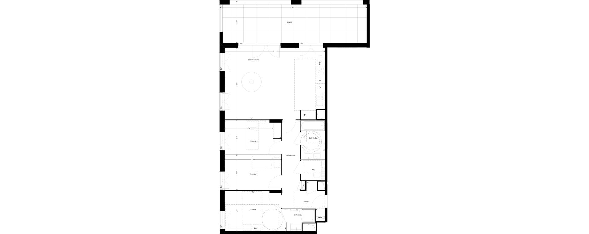 Appartement T4 de 88,22 m2 &agrave; Castelnau-Le-Lez Sud
