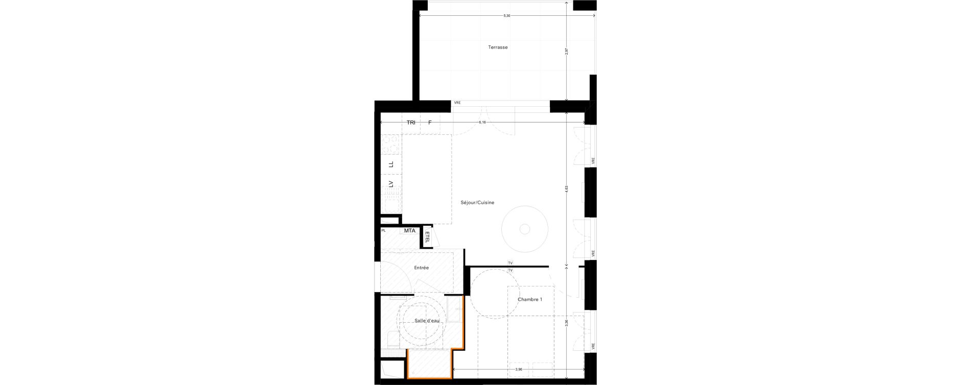 Appartement T2 de 47,75 m2 &agrave; Castelnau-Le-Lez Sud