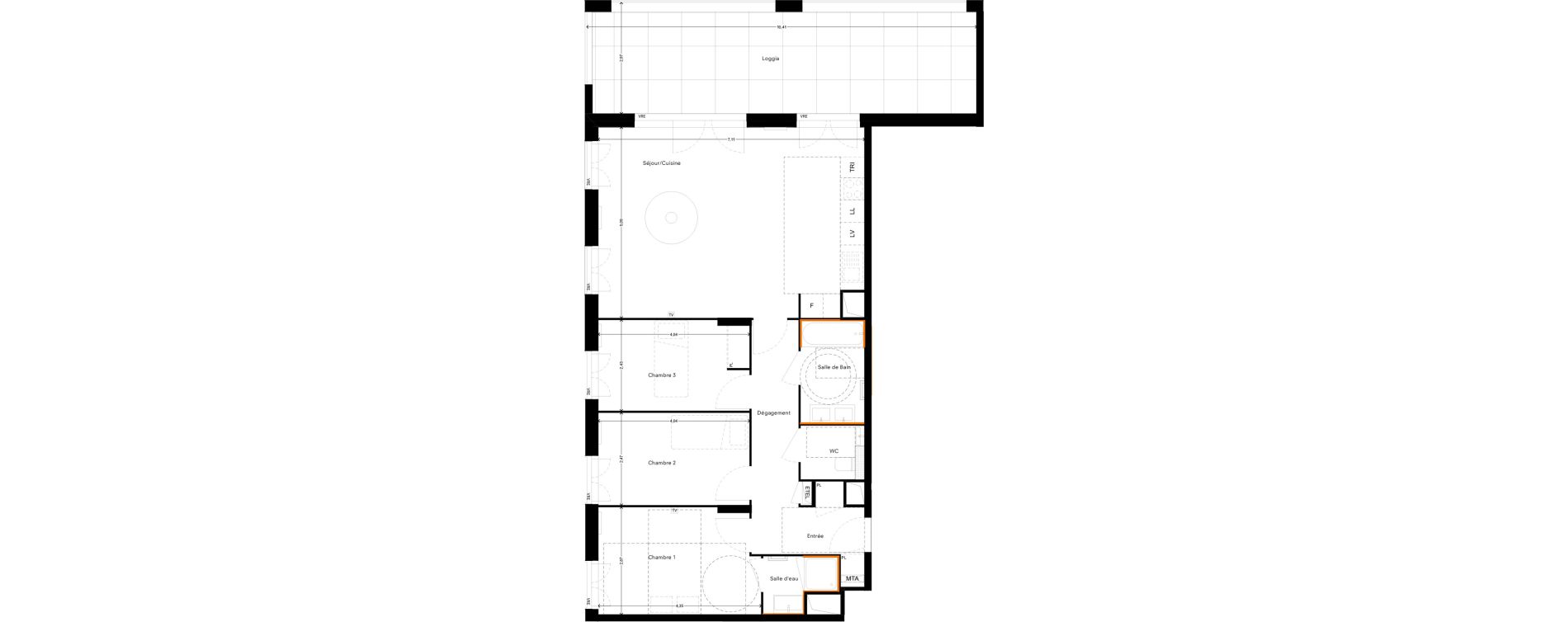 Appartement T4 de 88,21 m2 &agrave; Castelnau-Le-Lez Sud