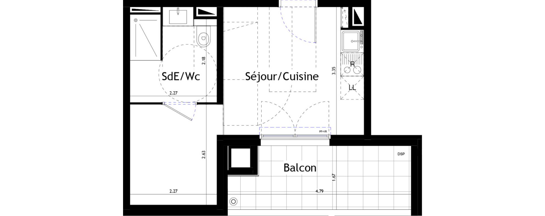 Appartement T1 de 23,31 m2 &agrave; Castelnau-Le-Lez Le devois