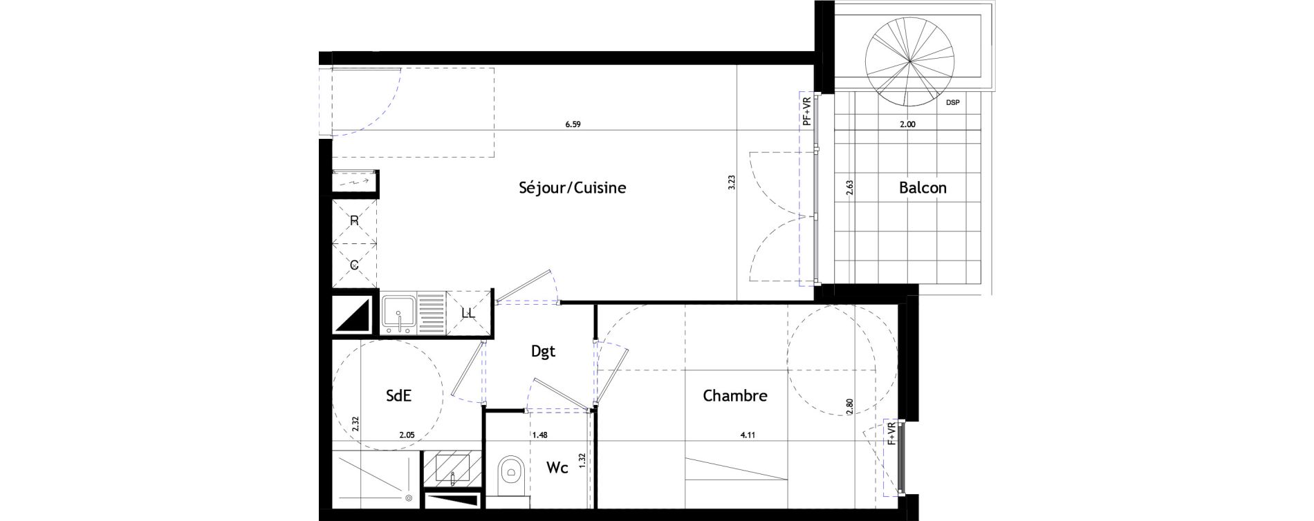 Appartement T2 de 41,64 m2 &agrave; Castelnau-Le-Lez Le devois