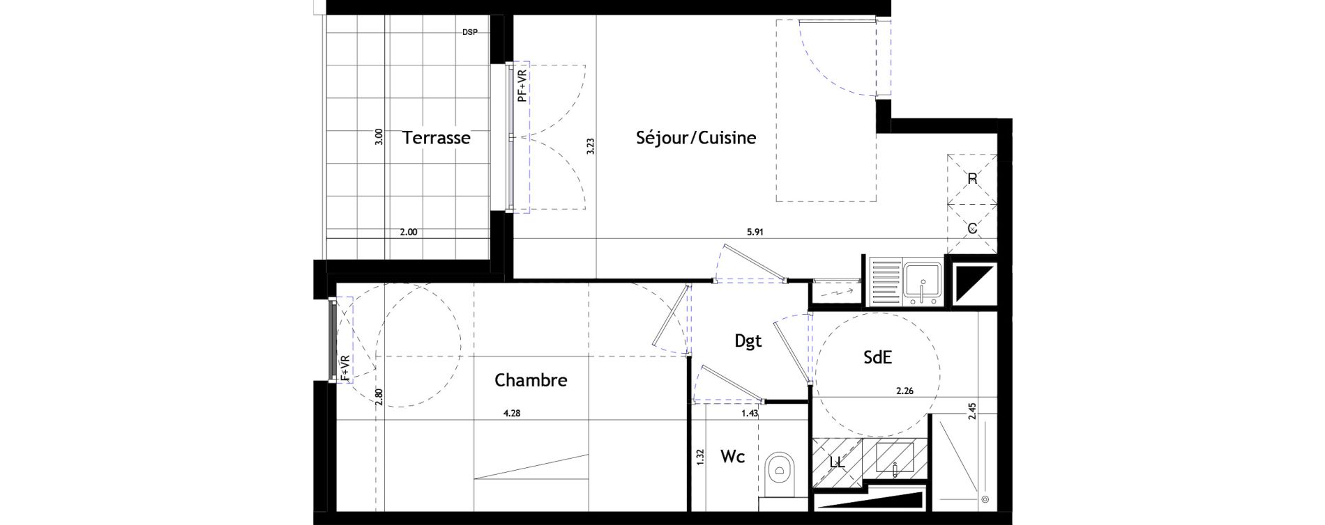 Appartement T2 de 37,96 m2 &agrave; Castelnau-Le-Lez Le devois