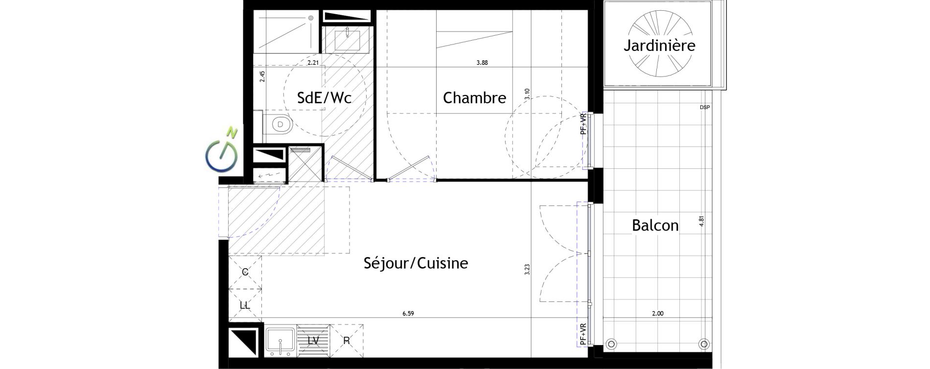 Appartement T2 de 39,04 m2 &agrave; Castelnau-Le-Lez Le devois