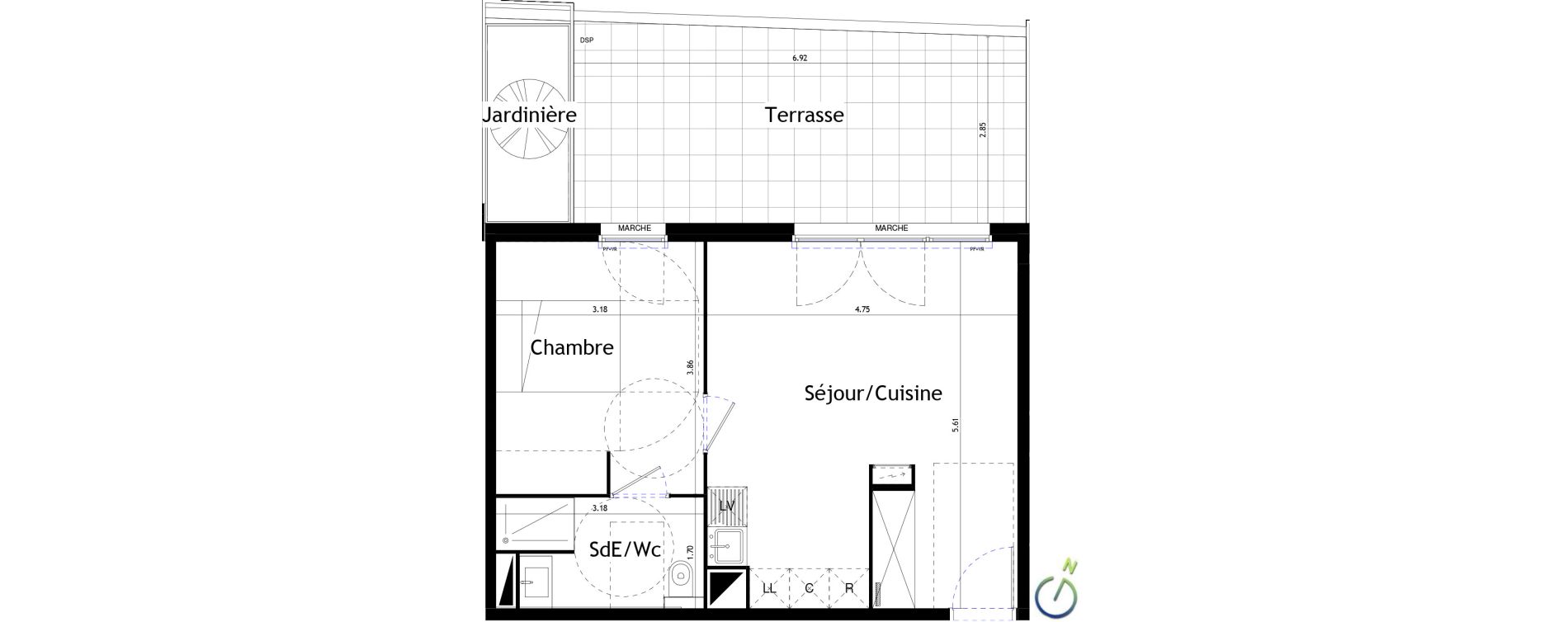 Appartement T2 de 43,14 m2 &agrave; Castelnau-Le-Lez Le devois