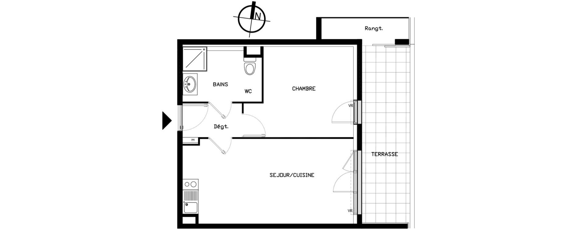 Appartement T2 de 40,70 m2 &agrave; Castelnau-Le-Lez Sablas - mendrous