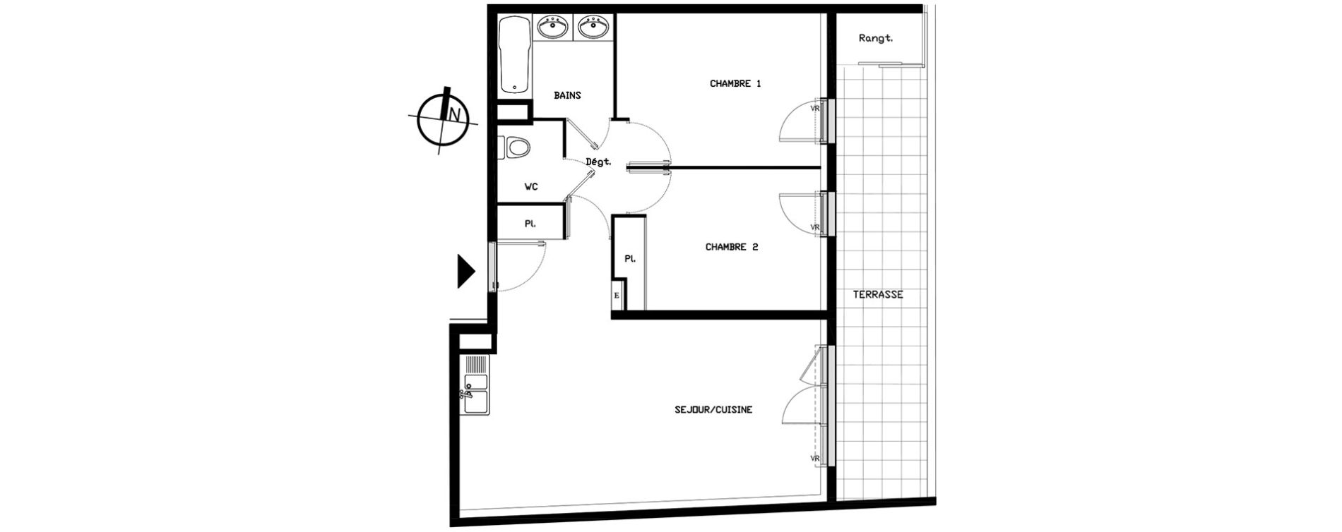 Appartement T3 de 61,75 m2 &agrave; Castelnau-Le-Lez Sablas - mendrous