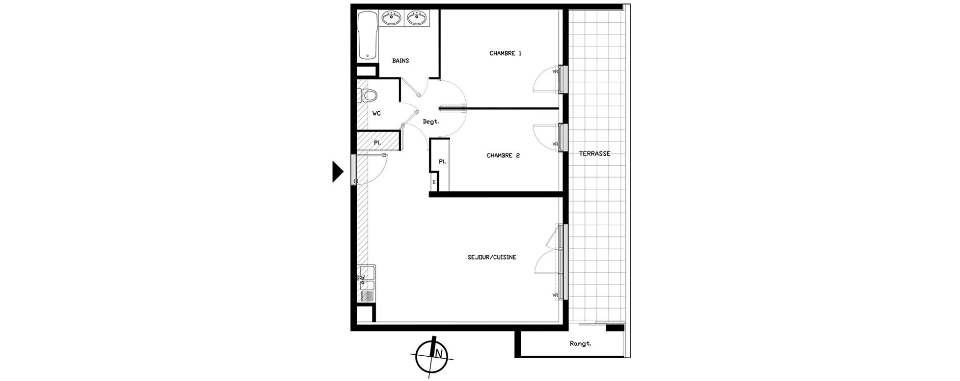 Appartement T3 de 60,50 m2 &agrave; Castelnau-Le-Lez Sablas - mendrous