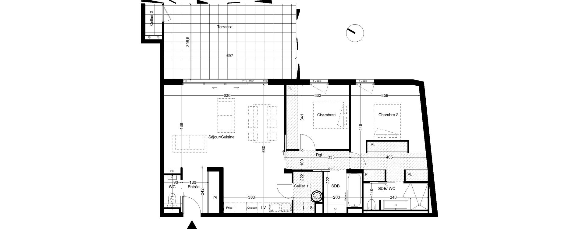 Appartement T3 de 88,24 m2 &agrave; Castelnau-Le-Lez Centre