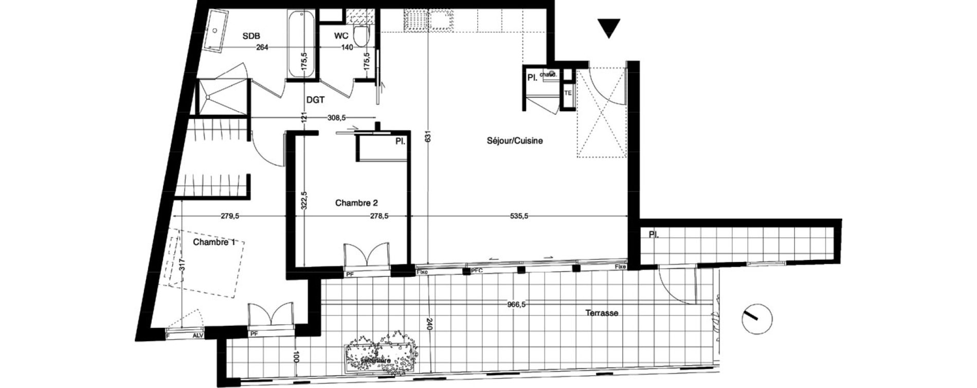 Appartement T3 de 67,90 m2 &agrave; Castelnau-Le-Lez Centre