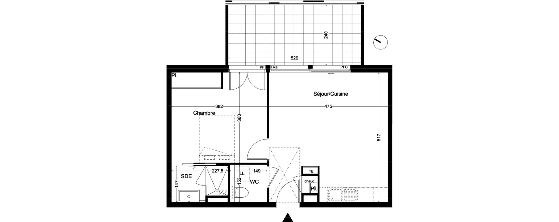 Appartement T2 de 43,10 m2 &agrave; Castelnau-Le-Lez Centre