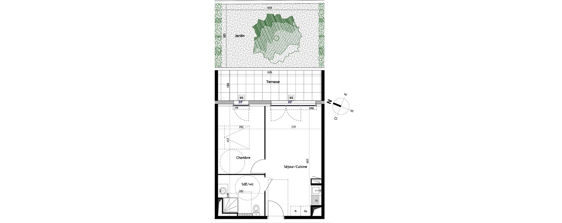 Appartement T2 de 40,00 m2 &agrave; Castelnau-Le-Lez Sablas - mendrous