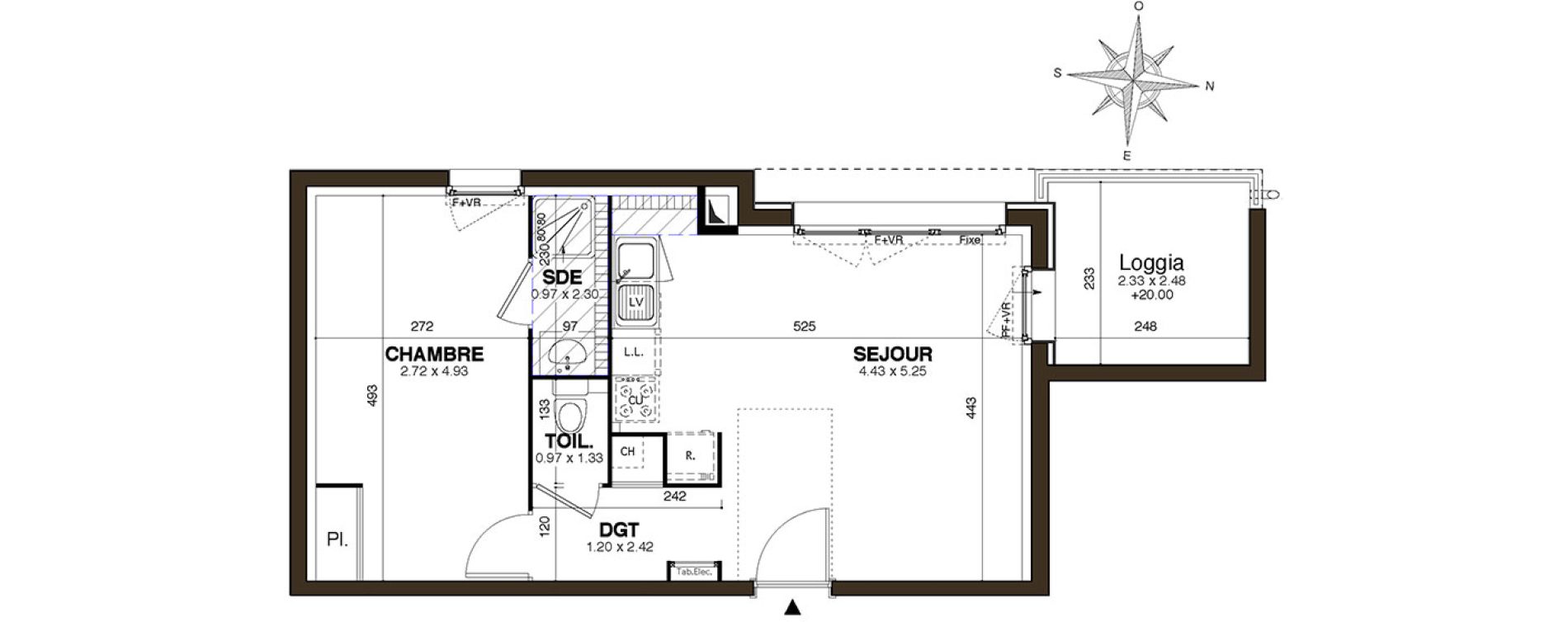 Appartement T2 de 40,20 m2 &agrave; Castelnau-Le-Lez Centre