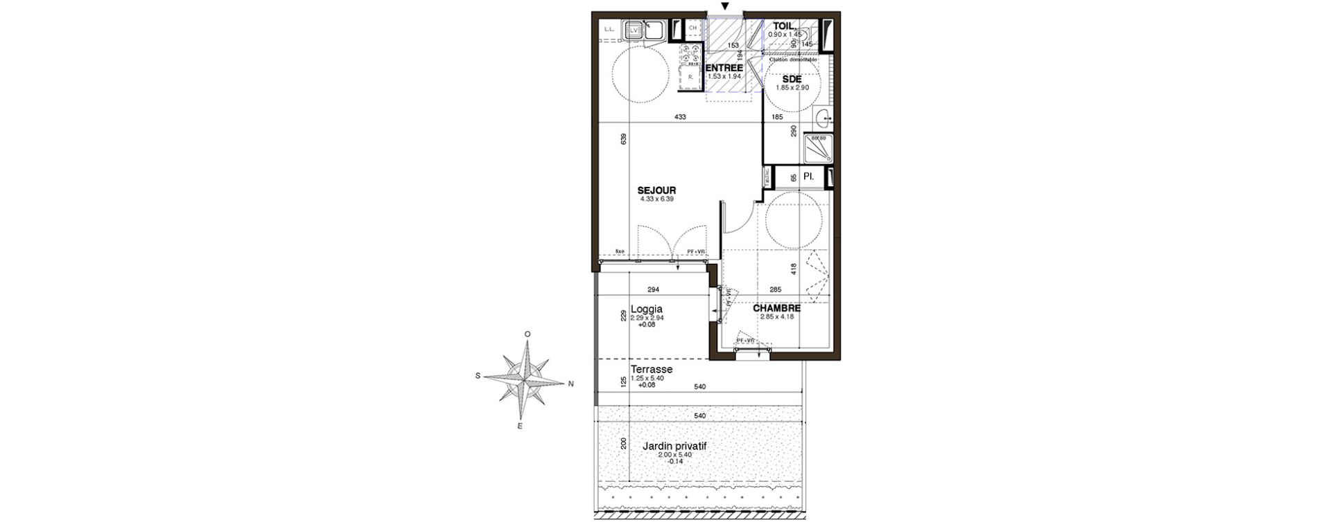 Appartement T2 de 43,70 m2 &agrave; Castelnau-Le-Lez Centre