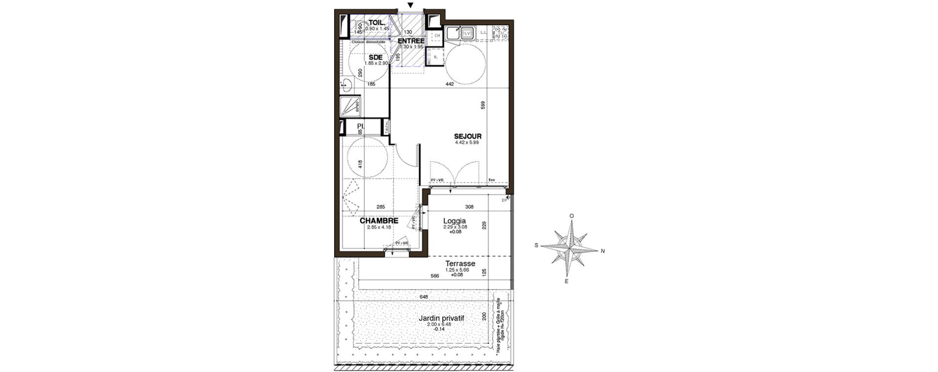 Appartement T2 de 43,10 m2 &agrave; Castelnau-Le-Lez Centre