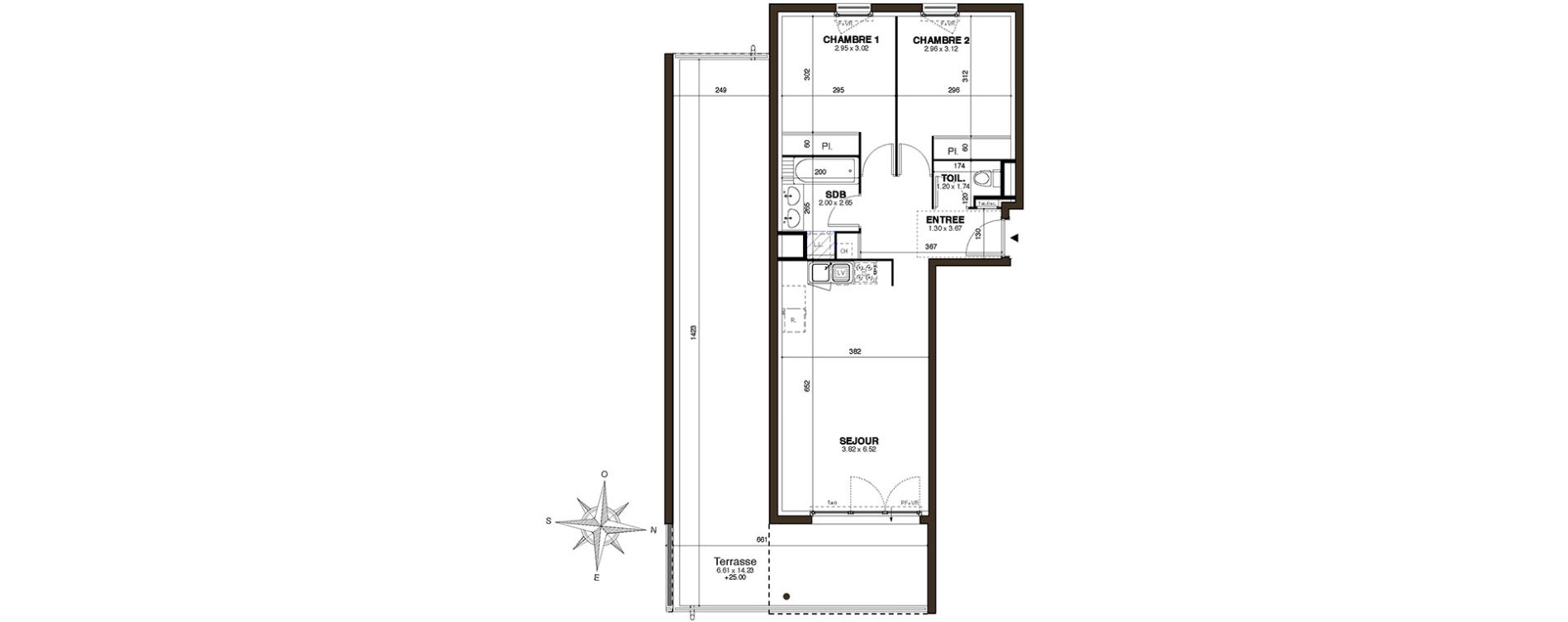 Appartement T3 de 59,20 m2 &agrave; Castelnau-Le-Lez Centre