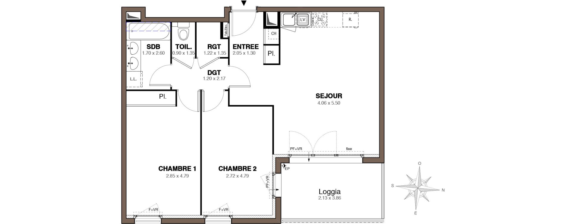 Appartement T3 de 62,40 m2 &agrave; Castelnau-Le-Lez Centre