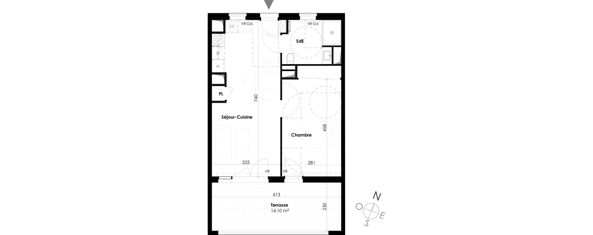 Appartement T2 de 42,53 m2 &agrave; Castelnau-Le-Lez Galine