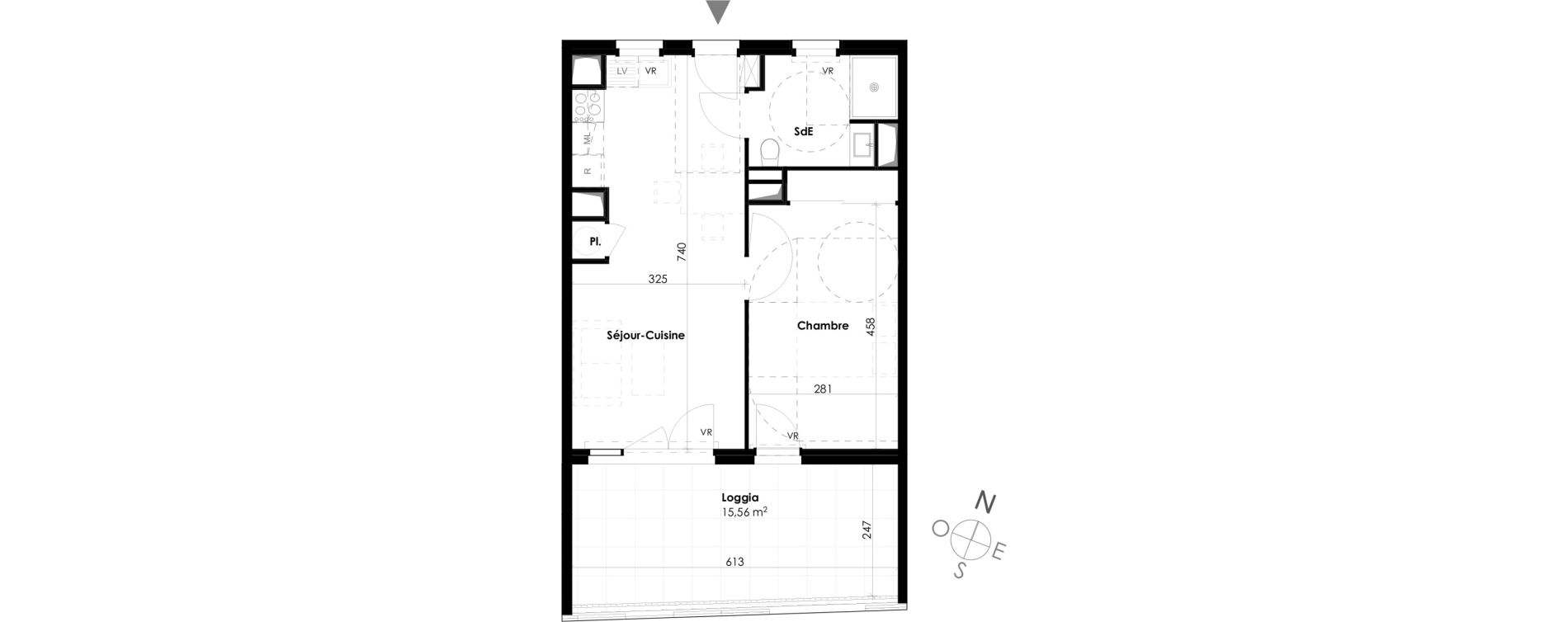 Appartement T2 de 42,53 m2 &agrave; Castelnau-Le-Lez Galine