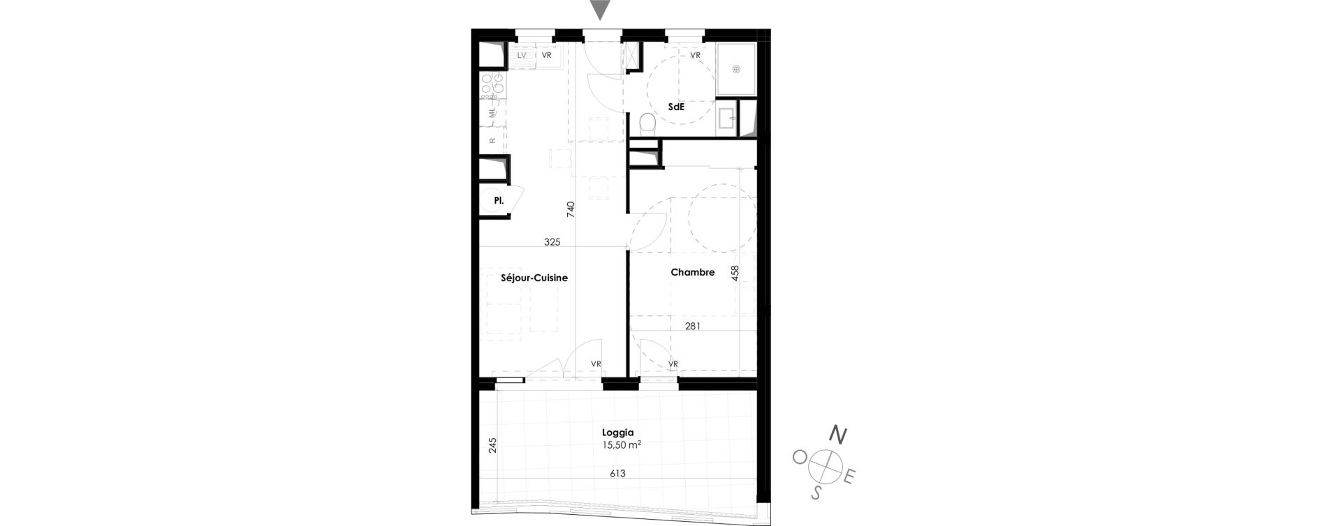 Appartement T2 de 42,53 m2 &agrave; Castelnau-Le-Lez Galine